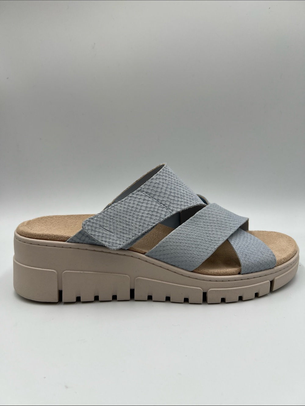 Vionic Uptown Sunset slide wedge platform sandal strappy blue comfort new 9